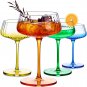 Colored Martini Glasses Set of 4, Champagne Coupe Glasses, Coupe Cocktail Glasse