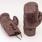 Vintage Style Brown PU Leather-Look 10Oz Lace up 1930'S Boxing Gloves