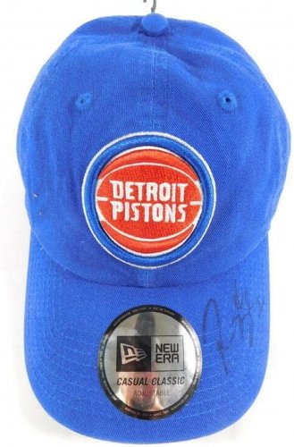 New Era Adjustable Detroit Pistons Cap Hat Signed by Reggie Jackson #1 Auto - Au