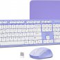 UHURU Purple Wireless Keyboard and Mouse, Keyboard and Mouse Combo with Mouse Pa