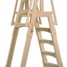 a Frame Ladder with Barrier for Swimming Pools 48 to 56" Tall, Taupe