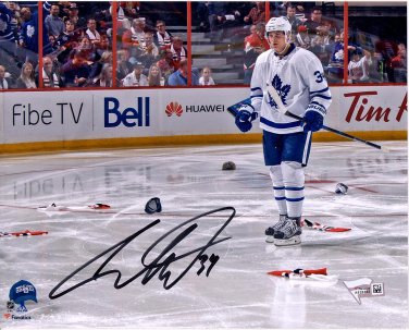 Auston Matthews Toronto Maple Leafs Autographed 8" X 10" NHL Debut Hat Trick Pho