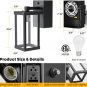 Black Waterproof Wall Mount Exterior Outdoor Wall Light with GFCI Outlet Built I
