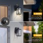 Black Waterproof Wall Mount Exterior Outdoor Wall Light with GFCI Outlet Built I