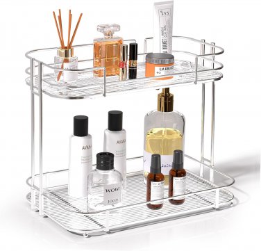 Bathroom Counter Organizer, 2 Tier Acrylic Makeup Organizer for Vanity, Bathroom