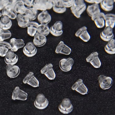 Earring Backs for Studs 200Pcssoft Clear Ear Safety Back Pads Backstops Bullet C