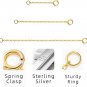 Gold Necklace Extenders 14K Gold Plated Extender Chain 925 Sterling Silver Exten