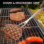 2 Pieces Grill Set BBQ Accessories - Heavy Duty Stainless Steel Tongs & Fork - B