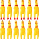 12 Pcs Rubber Chicken,Squeeze Chicken,Screaming Chicken Dog Toys,Yellow Squaking