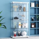 Glass Display Cabinet, Quick-Install Style 4-Shelf Curio Cabinet - 2 Door Glass