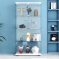 Glass Display Cabinet, Quick-Install Style 4-Shelf Curio Cabinet - 2 Door Glass