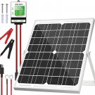 Solar Panel Kit 20W 12V, Solar Battery Trickle Charger Maintainer + Upgrade Cont