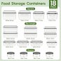36-Piece Food Storage Containers with Lids Airtight(18 Containers & 18 Lids), Pl