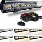 20 Inch 126W LED Light Bar White/Amber Flasing Strobe Light with Six Modes Drivi
