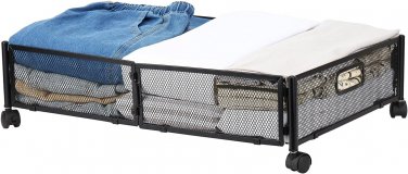 Fixwal under Bed Storage with Wheels, Foldable Underbed Rolling Storage Organiza
