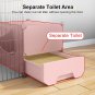 Cat Cage with Litter Box,4-Tier DIY Cat Enclosures Large Playpen Detachable Meta