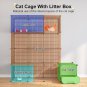 Cat Cage with Litter Box,4-Tier DIY Cat Enclosures Large Playpen Detachable Meta