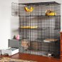 Cat Cage with Litter Box,4-Tier DIY Cat Enclosures Large Playpen Detachable Meta