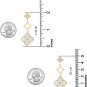 925 Sterling Silver 14K Gold-Plated Mother of Pearl Zirconia Stud Clover Flower