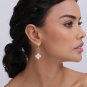 925 Sterling Silver 14K Gold-Plated Mother of Pearl Zirconia Stud Clover Flower