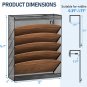Wood Wall File Holder, 7 Tier Hanging File Organizer with Top Tray, 5 Pockets Me