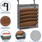 Wood Wall File Holder, 7 Tier Hanging File Organizer with Top Tray, 5 Pockets Me