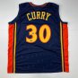 Facsimile Autographed Stephen Steph Curry Golden State Navy Blue Retro Rookie Re