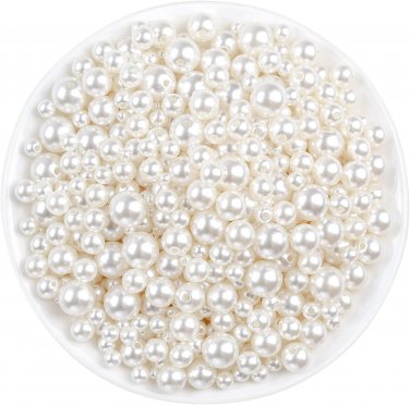 Pearl Beads,  800Pcs Ivory Pearl Craft Beads Loose Pearls for Jewelry Making, Cr
