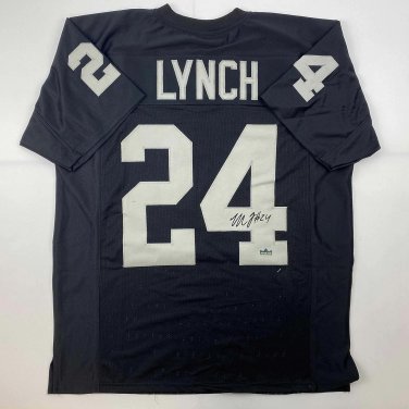 Facsimile Autographed Marshawn Lynch Oakland Las Vegas Black Reprint Laser Auto