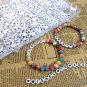 Amaney 1400 Pieces 4X7Mm White round Acrylic Alphabet Letter Beads A-Z Heart Pat