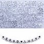 Amaney 1400 Pieces 4X7Mm White round Acrylic Alphabet Letter Beads A-Z Heart Pat