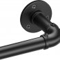 Black Industrial Curtain Rods for Windows 48 to 84, Outdoor Blackout Curtain Rod