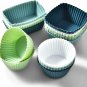 Lldousahy 12Pack Reusable Silicone Cupcake Baking Cups, 3 Shapes of Standard rou