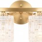 ALICE HOUSE 13.8" Vanity Lights, 2 Light Wall Mount Lighting, Brushed Brass Bath