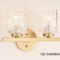 ALICE HOUSE 13.8" Vanity Lights, 2 Light Wall Mount Lighting, Brushed Brass Bath