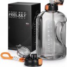 1 Gallon Water Bottle with Straw, 128 Oz Large Water Bottles with Times to Drink