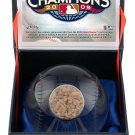 New York Yankees 2009 MLB World Series Champions Crystal Baseball with Game-Used