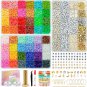 14,000Pcs Clay Beads Bracelet Making Kit with Display Stand, 48 Colors 3 Boxes J