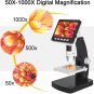 LCD Digital Microscope, 4.3 Inch Coin Microscope 50X-1000X USB Soldering Microsc
