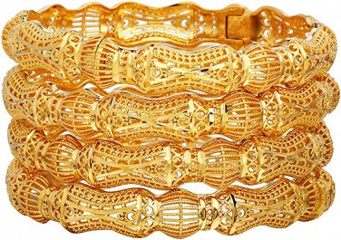 Ethlyn 18K Gold Plated Dubai Gold Bangles Women Gold Color Bangles&Bracelet Afri