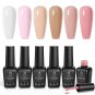 Nail Set 6 Colors Ultimate Monochrome Collection Milky White Sheer Pink Nude Jel