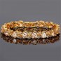 Tennis Bracelet & round Cut CZ [6 Colors Available] in Yellow Gold Plated, 7"