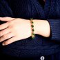 Tennis Bracelet & round Cut CZ [6 Colors Available] in Yellow Gold Plated, 7"