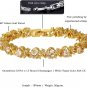 Tennis Bracelet & round Cut CZ [6 Colors Available] in Yellow Gold Plated, 7"