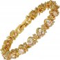 Tennis Bracelet & round Cut CZ [6 Colors Available] in Yellow Gold Plated, 7"