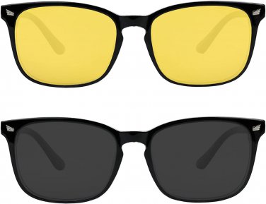 Night Driving Glasses for Men Women,Polarized Night Vision Glasses Anti-Glare Di