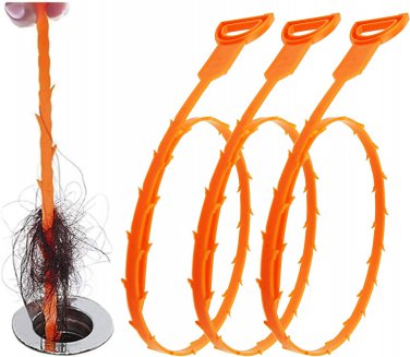 se 3 Pack 25 Inch Drain Clog Remover,Hair Snake Tool Drain Opener, Sink Snake fo