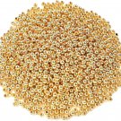 1200Pcs 4Mm Smooth round Beads Gold Spacer Loose Ball Beads for Bracelet Jewelry