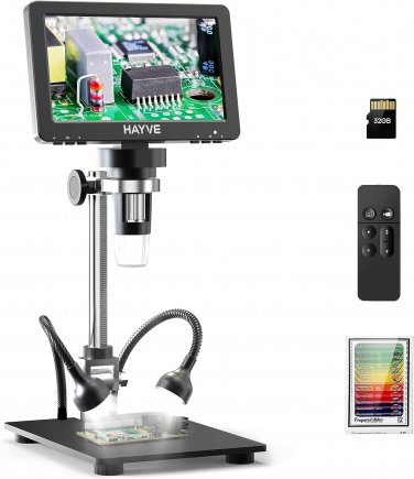 Hayve 7'' HDMI Digital Microscope,1200X Coin Microscope with IPS Screen, 16MP So