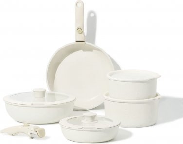 11Pcs Pots and Pans Set, Induction Kitchen Cookware Sets Non Stick with Removabl